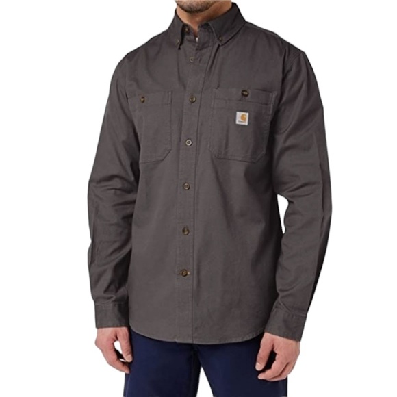 Carhartt Rugged Flex Rigby Relaxed Fit Button Down Shirt Long Sleeve Workwear - Picture 16 of 16